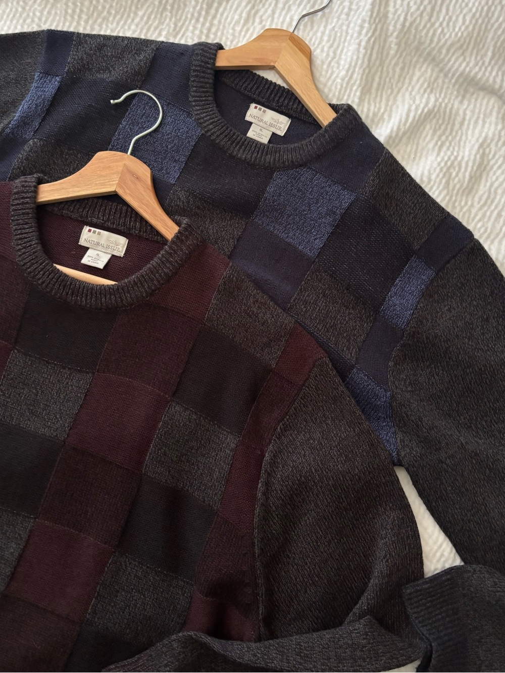 Natural Issue Vintage Style Checkered Sweaters